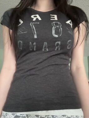 aeropostale y2k fitted grey t shirt top